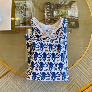 Roller Rabbit Cotton Monkey Print Pajama Set